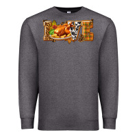 Charcoal Heather Love with Turkey Premium Sweatshirt - texasbilliewilder