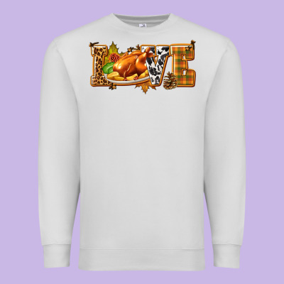 Love With Turkey Premium Sweatshirt Designed By Texasbilliewilder