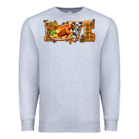 Heather Grey Love with Turkey Premium Sweatshirt - texasbilliewilder