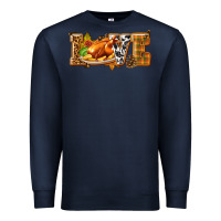 Navy Love with Turkey Premium Sweatshirt - texasbilliewilder