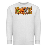Oatmeal Heather Love with Turkey Premium Sweatshirt - texasbilliewilder