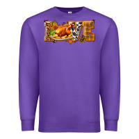 Purple Love with Turkey Premium Sweatshirt - texasbilliewilder