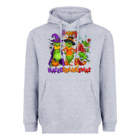 Heather Grey Happy Hallothanksmas Heavyweight Hoodie - NancyCooperArtShop