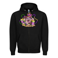 Black Mardi Gras pig Zipper Hoodie - LillyAllenDesigns