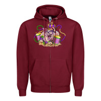 Burgundy Mardi Gras pig Zipper Hoodie - LillyAllenDesigns