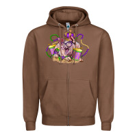 Chestnut Mardi Gras pig Zipper Hoodie - LillyAllenDesigns