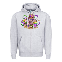 Heather Grey Mardi Gras pig Zipper Hoodie - LillyAllenDesigns