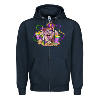 Navy Mardi Gras pig Zipper Hoodie - LillyAllenDesigns