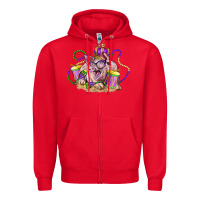 Red Mardi Gras pig Zipper Hoodie - LillyAllenDesigns