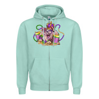 Seafoam Mardi Gras pig Zipper Hoodie - LillyAllenDesigns