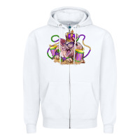 White Mardi Gras pig Zipper Hoodie - LillyAllenDesigns