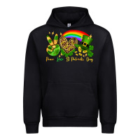 Black Peace love St. Patrick's Day Urban Hoodie - OliviaCreatesArt