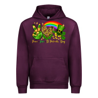 Mauve Wine Peace love St. Patrick's Day Urban Hoodie - OliviaCreatesArt