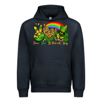 Navy Peace love St. Patrick's Day Urban Hoodie - OliviaCreatesArt