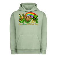 Pigment Oil Green Peace love St. Patrick's Day Urban Hoodie - OliviaCreatesArt