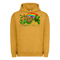 Pigment Peanut Butter Peace love St. Patrick's Day Urban Hoodie - OliviaCreatesArt