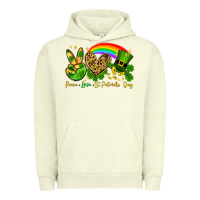 Pigment Pistachio Peace love St. Patrick's Day Urban Hoodie - OliviaCreatesArt
