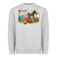 Heather Grey camp coffee drink Heavyweight Sweatshirt - MaliasSmallBusiness
