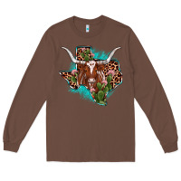 Chestnut texas longhorn texas map Long Sleeve Tee - JahusDesignShop