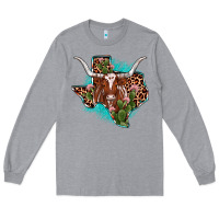 Texas Longhorn Texas Map Long Sleeve Tee | Teevron
