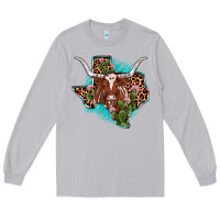 Moon Dust texas longhorn texas map Long Sleeve Tee - JahusDesignShop