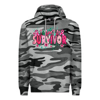 Slate Camo I am a survivor Cancere Awareness Premium Hoodie - HowdyJamesFarm