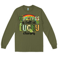 Army Green my class is full of lucky charms Long Sleeve Tee - MaliasSmallBusiness