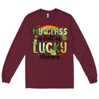 Burgundy my class is full of lucky charms Long Sleeve Tee - MaliasSmallBusiness