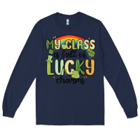 Navy my class is full of lucky charms Long Sleeve Tee - MaliasSmallBusiness