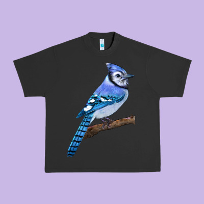Blue Jay Bird Urban Heavy Tee Designed By Lillyallendesigns