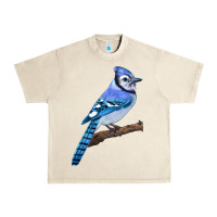 Sandshell Blue Jay Bird Urban Heavy Tee - LillyAllenDesigns