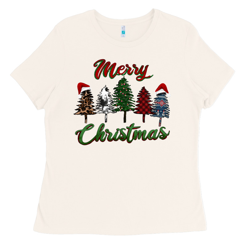 Merry Christmas Trees Ladies Tee by RanaPortraitStore | Teevron