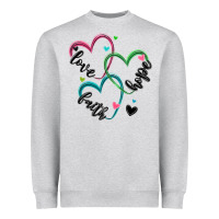 Heather Grey faith hope love Heavyweight Sweatshirt - MaliasSmallBusiness