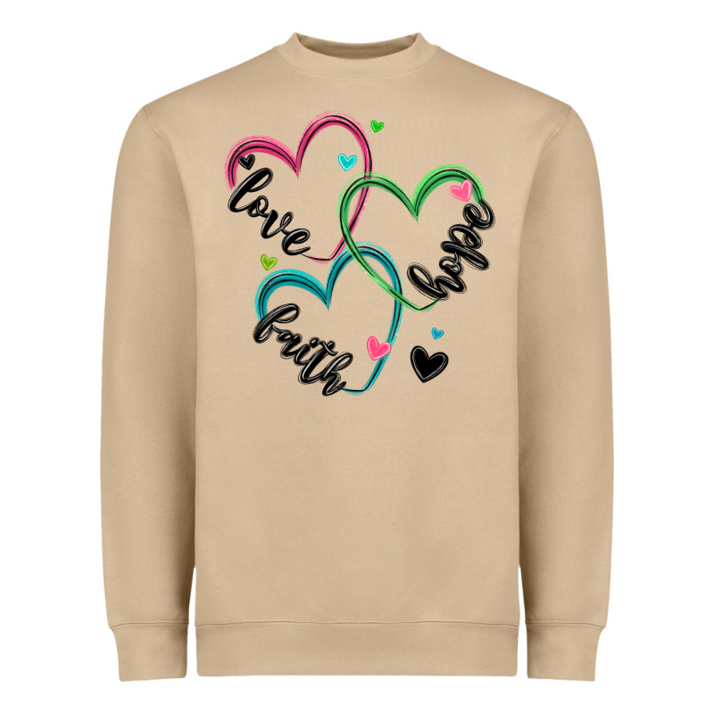 Faith Hope Love Heavyweight Sweatshirt by MaliasSmallBusiness | Teevron