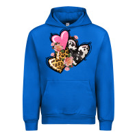 Cobalt Pink glitter leopard cowhide hearts Valentine's Urban Hoodie - FaDigitalArtStudio
