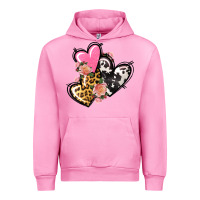 Fuchsia Pink Pink glitter leopard cowhide hearts Valentine's Urban Hoodie - FaDigitalArtStudio