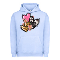 Pigment Grape Ice Pink glitter leopard cowhide hearts Valentine's Urban Hoodie - FaDigitalArtStudio