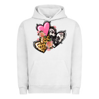 Pigment Lunar Rock Pink glitter leopard cowhide hearts Valentine's Urban Hoodie - FaDigitalArtStudio