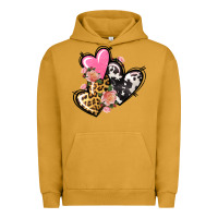 Pigment Peanut Butter Pink glitter leopard cowhide hearts Valentine's Urban Hoodie - FaDigitalArtStudio