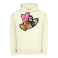 Pigment Pistachio Pink glitter leopard cowhide hearts Valentine's Urban Hoodie - FaDigitalArtStudio
