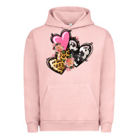 Pigment Salmon Pink glitter leopard cowhide hearts Valentine's Urban Hoodie - FaDigitalArtStudio