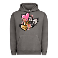 Pigment Tornado Pink glitter leopard cowhide hearts Valentine's Urban Hoodie - FaDigitalArtStudio