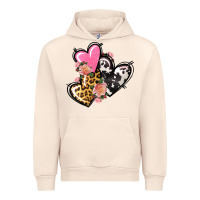 Sandshell Pink glitter leopard cowhide hearts Valentine's Urban Hoodie - FaDigitalArtStudio