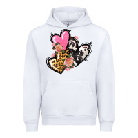 Pink Glitter Leopard Cowhide Hearts Valentine's Urban Hoodie | Teevron