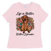 Bubblegum Pink life is better with a labrador Ladies Tee - JahusDesignShop