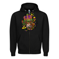 Black Mardi Gras red Angus Zipper Hoodie - LillyAllenDesigns