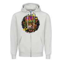 Dove Grey Mardi Gras red Angus Zipper Hoodie - LillyAllenDesigns