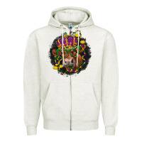 Oatmeal Heather Mardi Gras red Angus Zipper Hoodie - LillyAllenDesigns