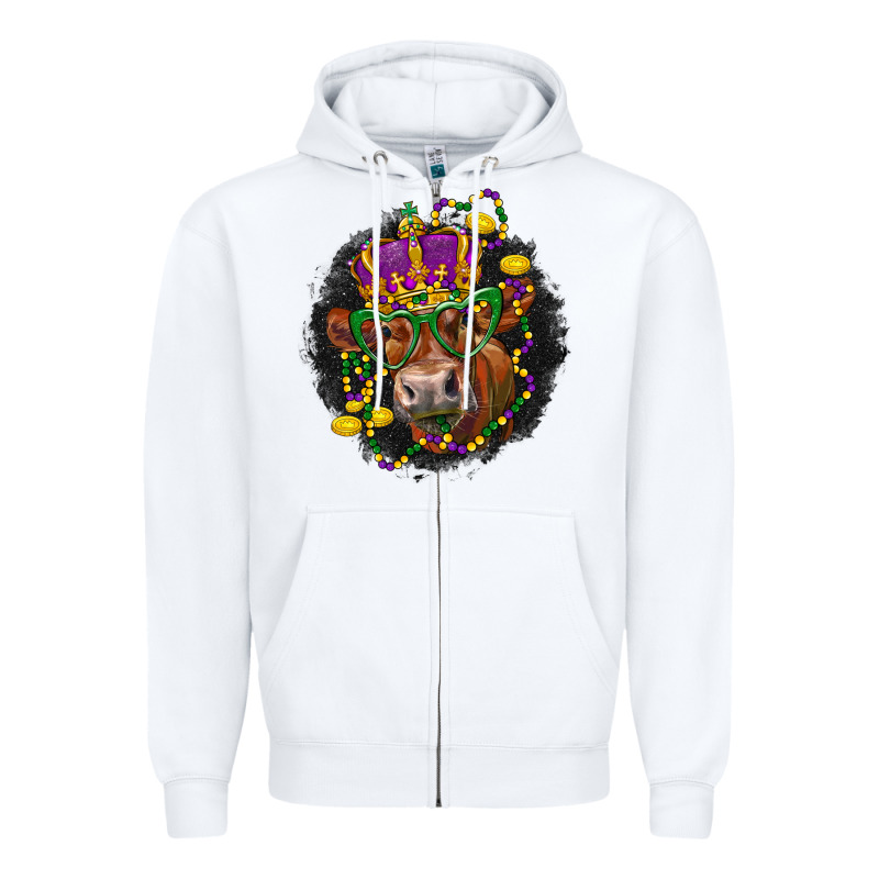 Mardi Gras Red Angus Zipper Hoodie by LillyAllenDesigns | Teevron