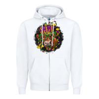 White Mardi Gras red Angus Zipper Hoodie - LillyAllenDesigns